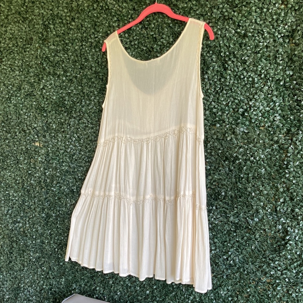 90s/ vtg Anthropologie tiered prairie babydoll dress - Picture 12 of 16